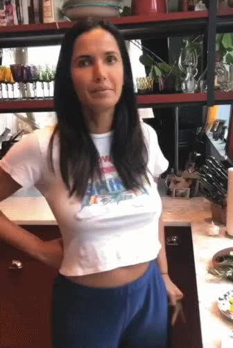 Padma Lakshmi Hard Nipples Cooking in Quarantine