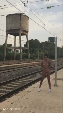 Pee Peeing Piss Pissing Public Teen gif