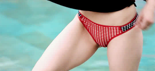 bikini blonde celebrity natalie dormer panties pool white girl gif