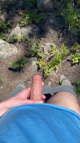 My big dick taking a leak while on a hike