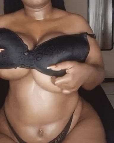 African BBW Big Tits Bra Ebony Flashing South African Strip Thick Titty Drop gif