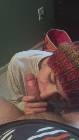 Slow snesual dick worshiping blowjob