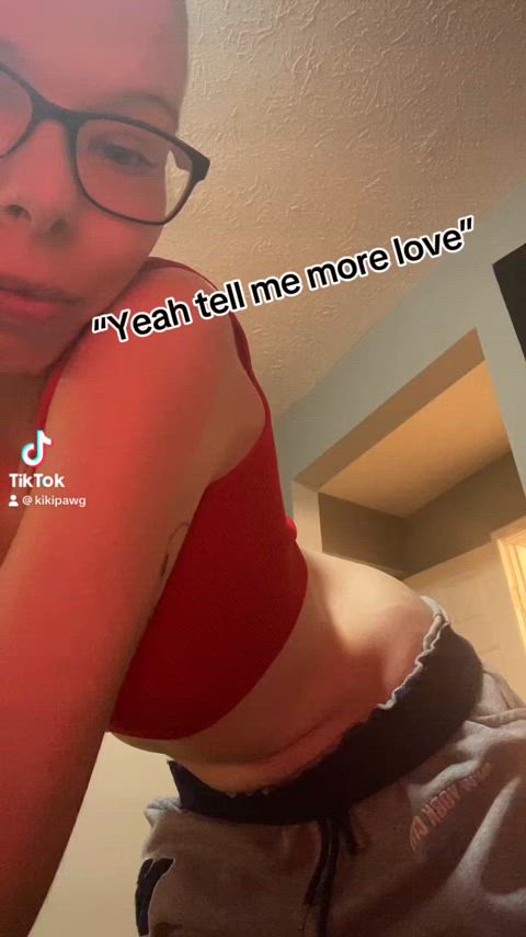 cute tiktok glasses clothed sports bra gif