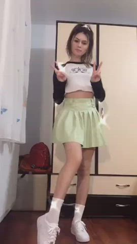 Babe Skirt Slave gif