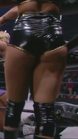 big ass booty leather pawg thick wrestling gif