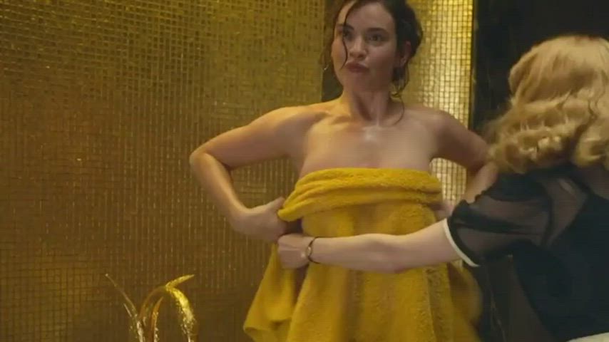 celebrity lily james sexy gif