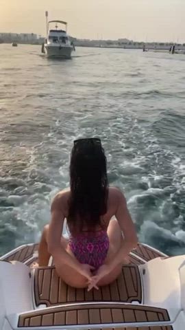 Boat booty in one piece thong swimsuit