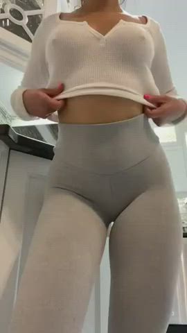 Ass Asshole Flashing Homemade Leggings Naked Natural Tits Nude Topless gif