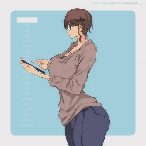 animation anime big tits huge tits gif
