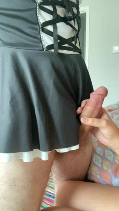 Jerking my maid’s little dick