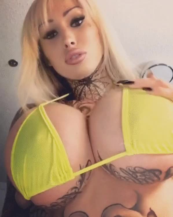 Huge Fake Boobs Tatted Doll