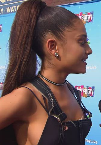 ariana grande celebrity interview sideboob star tits gif