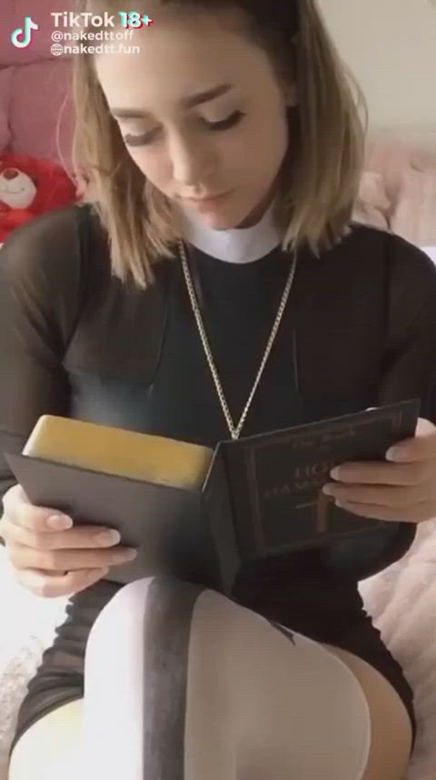 amateur cosplay nun tiktok adorable-porn gif