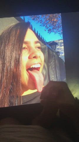 cumshot tongue fetish tribute gif