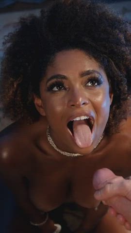 cum cum in mouth cum licking cum on tits cum swallow cumshot ebony facial luna corazon