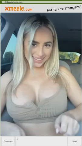 big tits boobs bouncing tits car flashing milf gif