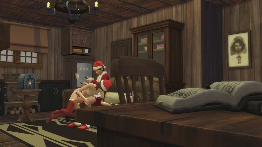 3d animation christmas role play spanking hanime gif