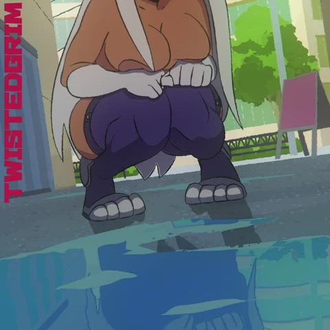 Animation Anime Bunny Exhibitionism Exhibitionist Outdoor Public Spreading Superheroine