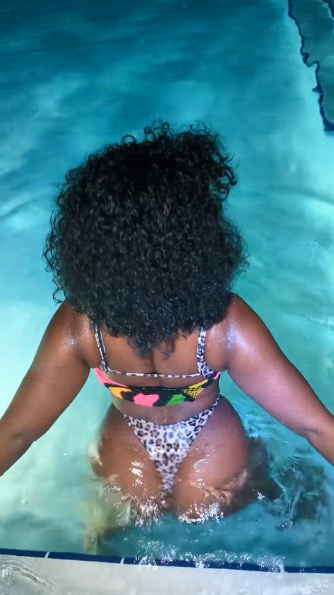 ass booty ebony pool solo tease twerking wet pussy thick-booty gif