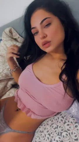 big tits brunette european solo teen gif