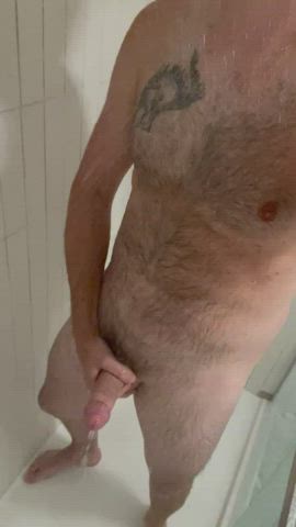 gay hairy jerk off shower solo gif
