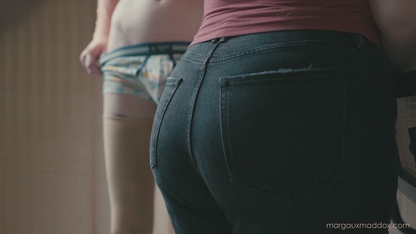 big ass cockslap cum on ass jeans gif