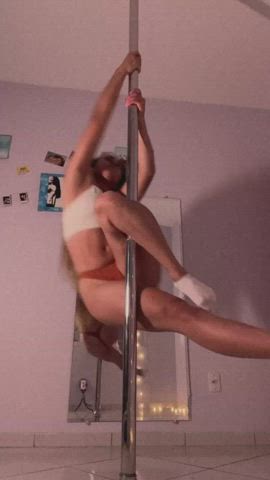 Ass Curly Hair Pole Dance gif