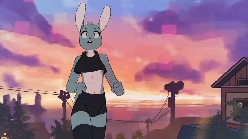 animation bulge bunny femboy furry outdoor twink gif