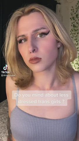 blonde cute german muscular girl sissy swimsuit tiktok trans trans woman gif