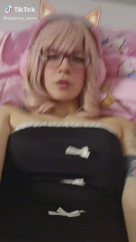 Ahegao Cosplay Glasses TikTok Tongue Fetish gif