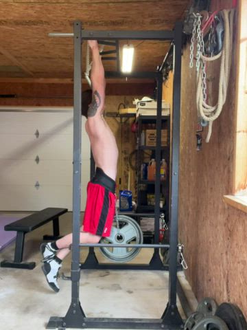 Chin-ups Pr 80 lbs 5 reps. BW: 165 lbs