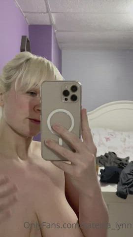 ass big tits blonde mirror natural tits smile gif