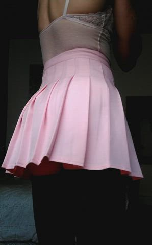 ass bending over femboy pink sissy skirt femboys gif