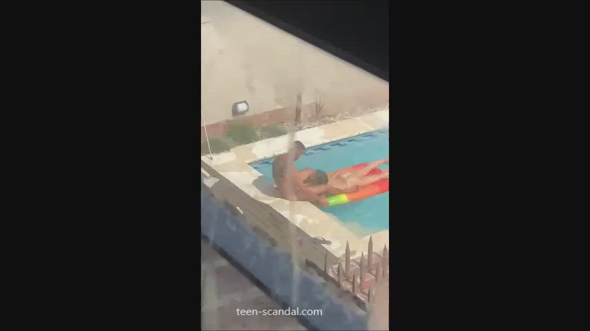 amateur blowjob pool voyeur gif