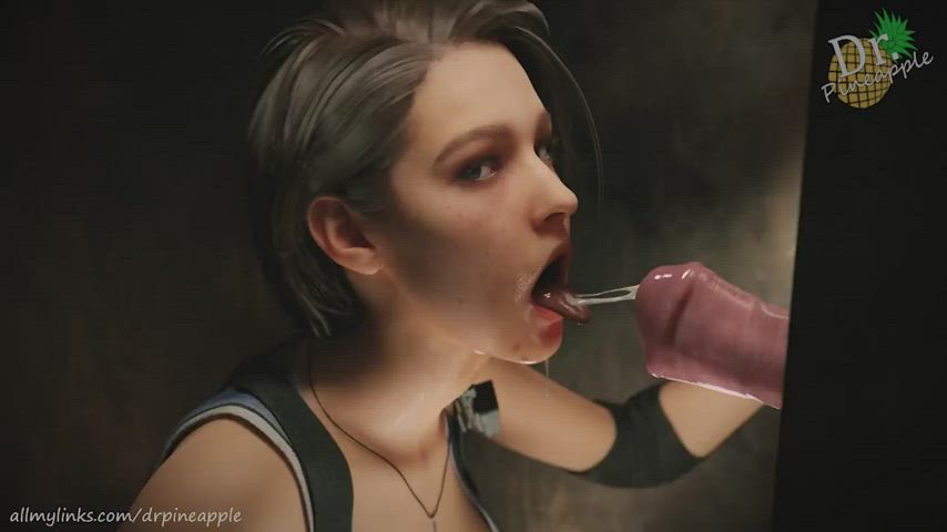 Jill sucking a horsecock at the gloryhole (drpineapplestudios)