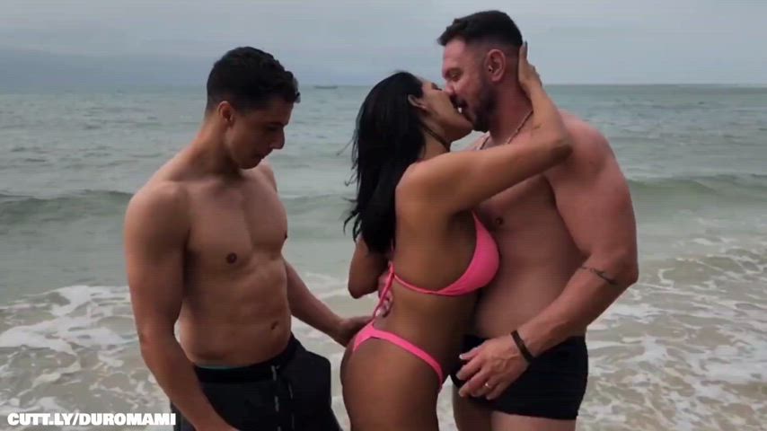 amateur beach cuckold face slapping hotwife public rough spitroast threesome cucked