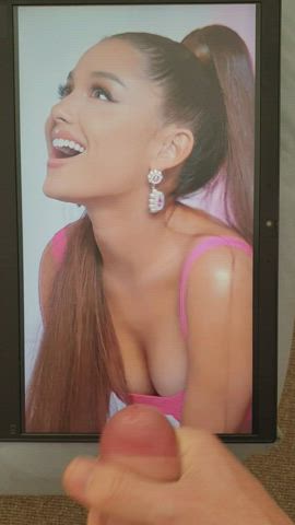 Ariana Grande Celebrity Cum Cumshot Facial Tribute gif