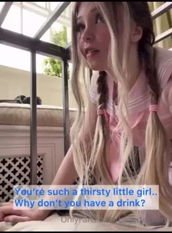 Caption Cute Slave Submissive Teen gif