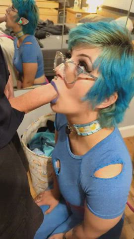 Blowjob in Blue