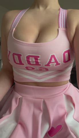big tits boobs bouncing tits cheerleader cleavage cute onlyfans gif