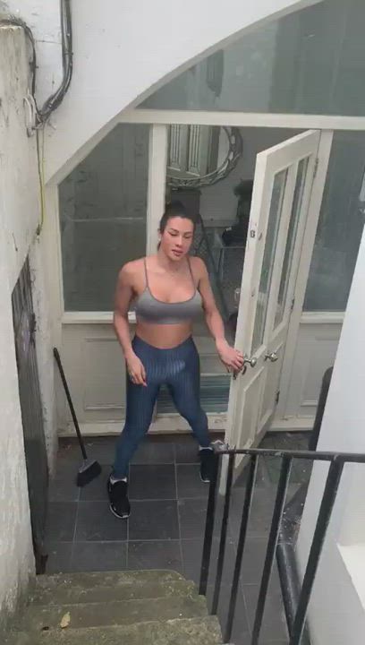 Flashing Gabriela Correa Leggings Teasing Trans gif