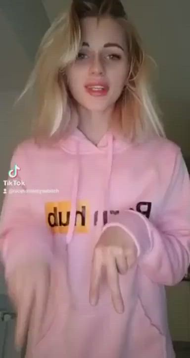 Hoodie girl riding dildo