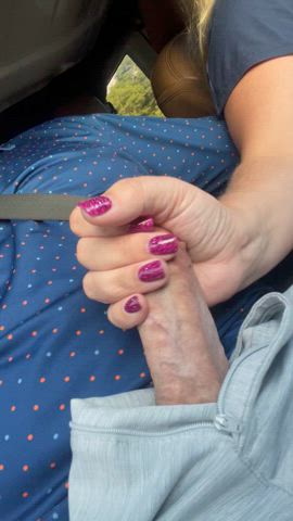 Handjob in the car