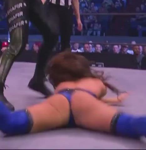 Big Ass Brunette Wrestling gif