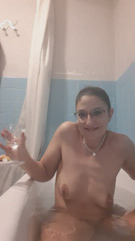 Glasses Granny Mature Peeing Pussy Spread Saggy Tits gif