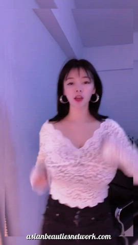 19 years old babe big tits boobs cute korean gif