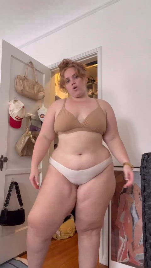 bbw bra dressing non-nude panties undressing gif