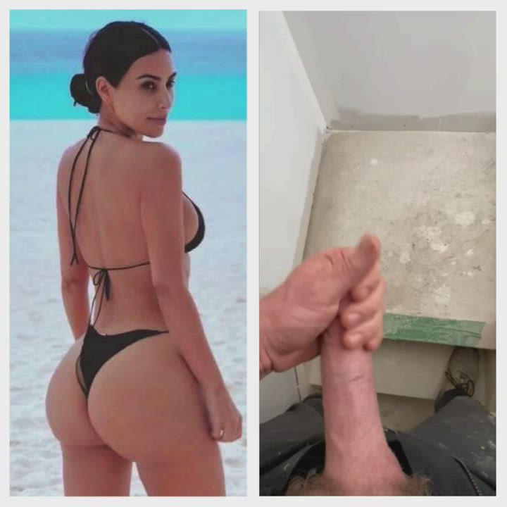 babecock big ass big dick cum edging jerk off kim kardashian gif