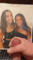 Two college girls covered in semen
