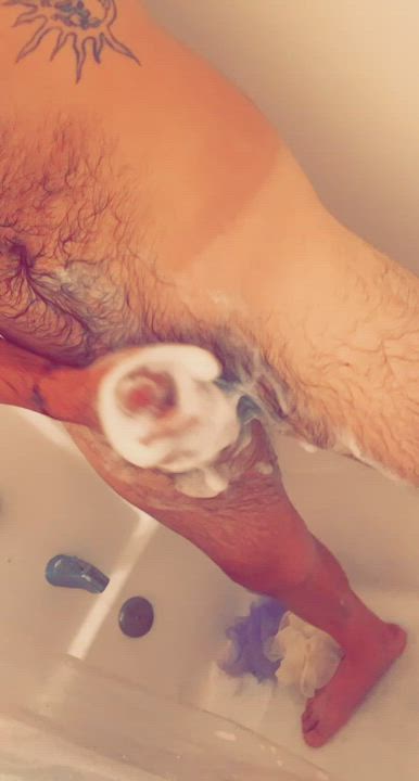 Big Dick Male Masturbation Shower gif